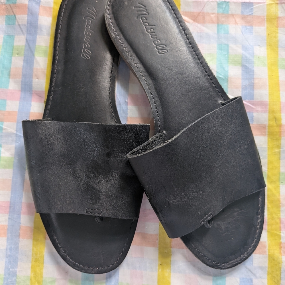 Black Slide Sandals - Madewell Women’s Leather Slides Minimalist